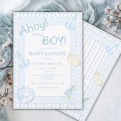 Ahoy It is a Boy Nautical\ Baby Shower Einladung