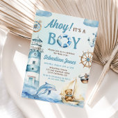 Ahoy It is a Boy Nautical Baby Shower Einladung