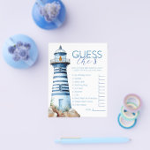 Ahoy It is a Boy Nautical Baby Shower Guessing Gam Flyer (Einzeln)