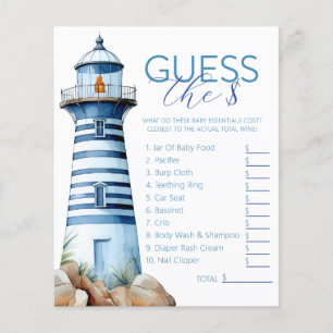 Ahoy It is a Boy Nautical Baby Shower Guessing Gam Flyer