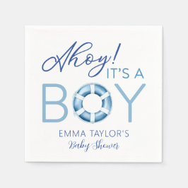 Ahoy It is a Boy Nautical Baby Shower Napkins Serviette