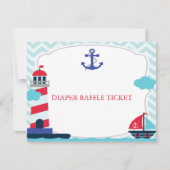 Ahoy It's a Boy Baby Shower Diaper Raffle Ticket Einladung (Vorderseite)