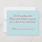 Ahoy It's a Boy Baby Shower Diaper Raffle Ticket Einladung (Rückseite)