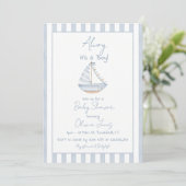 Ahoy It's A Boy Baby Shower Invitation Card Einladung (Stehend Vorderseite)