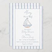 Ahoy It's A Boy Baby Shower Invitation Card Einladung (Vorne/Hinten)