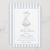 Ahoy It's A Boy Baby Shower Invitation Card Einladung (Vorne/Hinten)