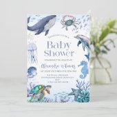 Ahoy! It's a Boy Baby Shower Party Einladung (Stehend Vorderseite)