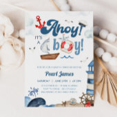 Ahoy It's a Boy Blue and Red Nautical Baby Shower Einladung