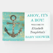 Ahoy It's a Boy Nautical Anchor Ocean Baby Banner (Horizontal)