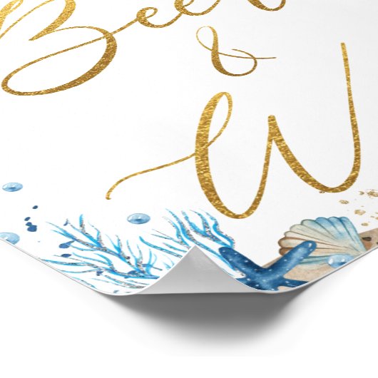 Ahoy It's a Boy Nautical Baby Shower Beer Wine Poster (Ecke)