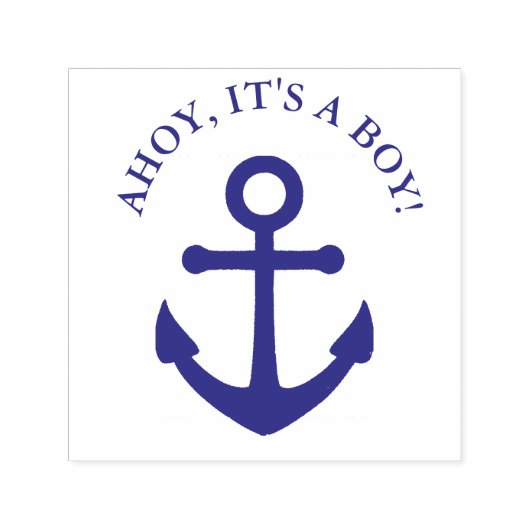 Ahoy It's a Boy Nautical Baby Shower Briefmarke Permastempel (Design)