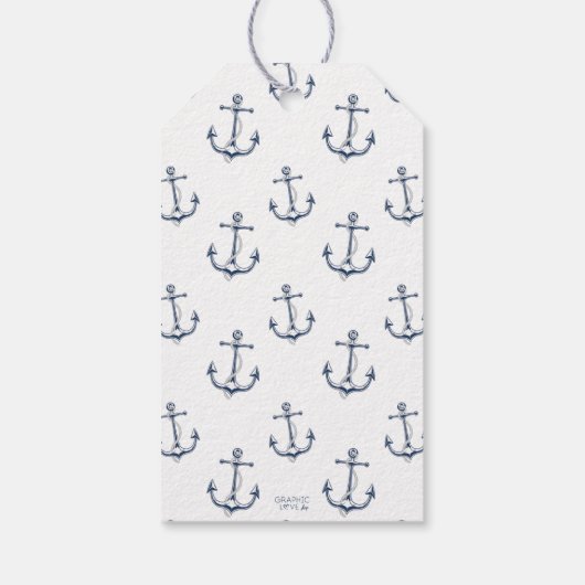 Ahoy It's a Boy Nautical Baby Shower Fevor Geschenkanhänger (Rückseite)