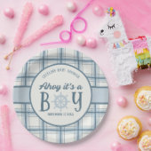 Ahoy It's A Boy Nautical Baby Shower Pappteller (Party)