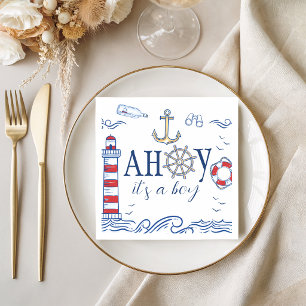 Ahoy It's a Boy Nautical Baby Shower Servietten