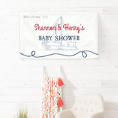 Ahoy It's a Boy Nautical Baby Shower Willkommen Banner (Insitu)
