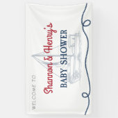 Ahoy It's a Boy Nautical Baby Shower Willkommen Banner (Vertikal)
