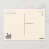 Ahoy It's a Boy Nautical Blue Baby Shower Invite Postkarte (Rückseite)
