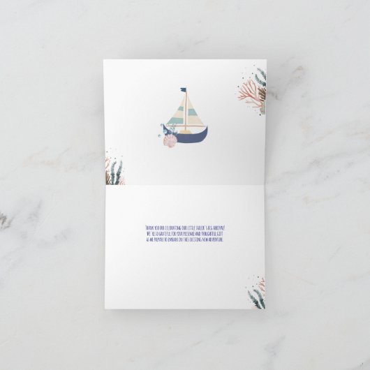 Ahoy It's a Boy Nautical Danke Cards (Innenseite)