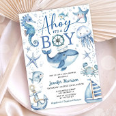 Ahoy It's A Boy Nautical Ocean Baby Shower Einladung