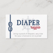 Ahoy It's a Boy Nautical Shower Diaper Raffle Card Begleitkarte (Vorderseite)