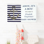 Ahoy It's a Boy Nautical Themed Baby Shower Banner (Insitu)