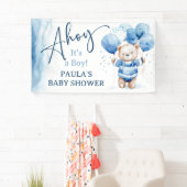 Ahoy It's a Boy Niedlich Nautical Baby Shower Banner (Insitu)
