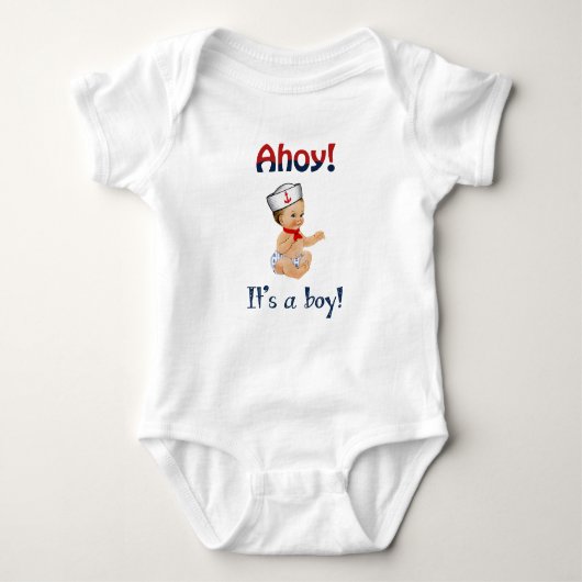 Ahoy It's a Boy One Piece T - Shirt (Vorderseite)