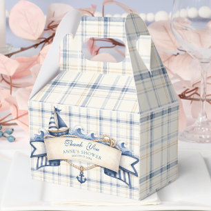 Ahoy It's a Boy Segelschiff Marineblau Baby Geschenkschachtel