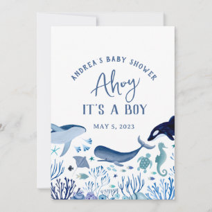Ahoy It's a Boy Under Sea Baby Shower Vielen Dank Einladung