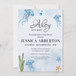 Ahoy It's a Boy under the sea Baby Shower Einladung
