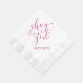 Ahoy It's a Girl Nautical Baby Shower Sip and See Serviette