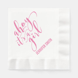 Ahoy It's a Girl Nautical Baby Shower Sip and See Serviette