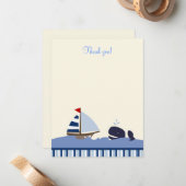 Ahoy Mate Blue Whale 4x5 Wohnung Vielen Dank Mitteilungskarte (Vorderseite/Rückseite Beispiel)