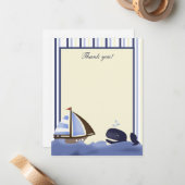 Ahoy Mate Blue Whale Flat Danke, Karte (Vorderseite/Rückseite Beispiel)