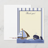 Ahoy Mate Blue Whale Flat Danke, Karte (Vorne/Hinten)