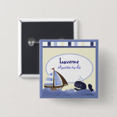 AHOY MATE Blue Whale Sailboat Personalisiert Button (Vorne & Hinten)