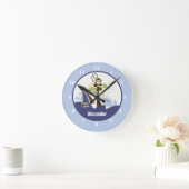 Ahoy Mate Monkey Whale Wall Clock Add a Name Runde Wanduhr (Zuhause)