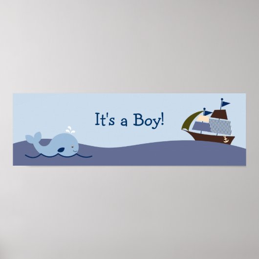 Ahoy Mate Nautical Baby Shooting Banner-Zeichen Poster (Vorne)