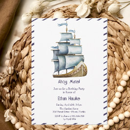 Ahoy mate Nautical Kindergeburtstag Einladung