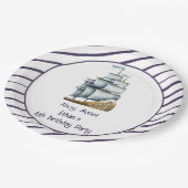 Ahoy mate Nautical Kindergeburtstag Pappteller (Schrägansicht)