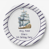 Ahoy mate Nautical Kindergeburtstag Pappteller (Vorderseite)