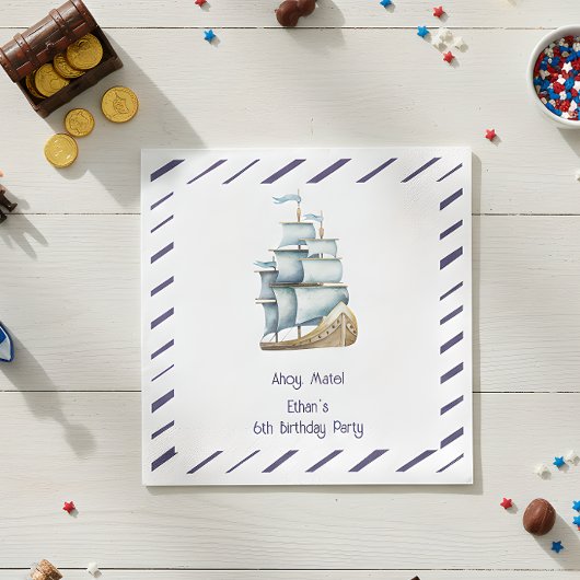Ahoy mate Nautical Kindergeburtstag Serviette