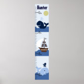 Ahoy Mate/Sailboat/Whale Growth Chart Behalten auf Poster (Vorne)