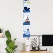 Ahoy Mate/Sailboat/Whale Growth Chart Behalten auf Poster (Heimbüro)