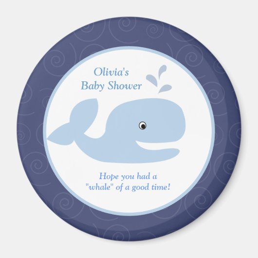 Ahoy Mate Whale 1,5 cm Runder Gefallen Magnet (Vorne)