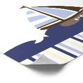 Ahoy Mate Whale Personalisiert Baby Showbanner Poster (Ecke)