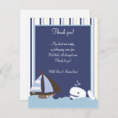 Ahoy Mate White Whale 4x5 Wohnung Vielen Dank Dankeskarte (Vorne/Hinten)