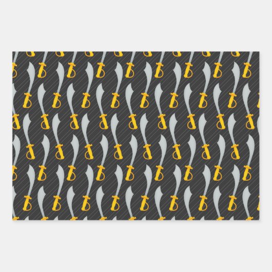 Ahoy Matey! Black Pirate Ship Birthday Geschenkpapier Set (Vorderseite 2)