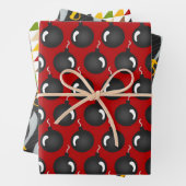 Ahoy Matey! Black Pirate Ship Birthday Geschenkpapier Set (Beispiel)