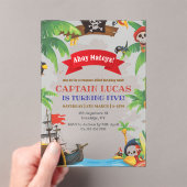 Ahoy Matey Boys Pirate Ship Birthday Acryleinladungen (Insitu (Handheld))